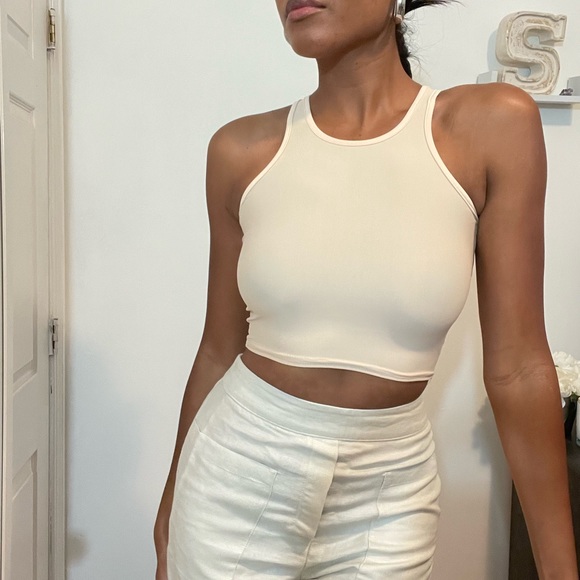 Brown blazer jacket and cream top - Picture 2 of 10